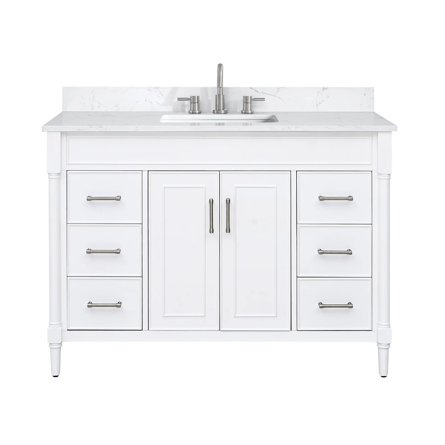 Bristol 48" Freestanding Bathroom Vanity with Stone Top and Vitreous China Undermount Sink