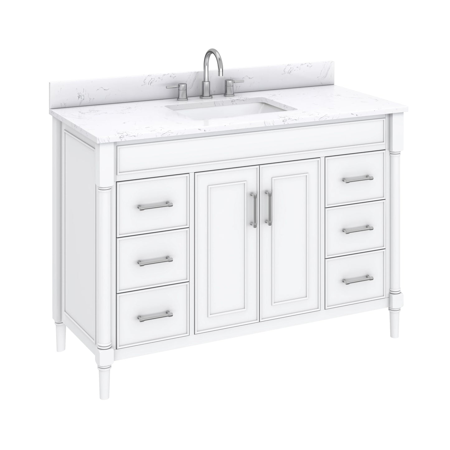Bristol 48" Freestanding Bathroom Vanity with Stone Top and Vitreous China Undermount Sink