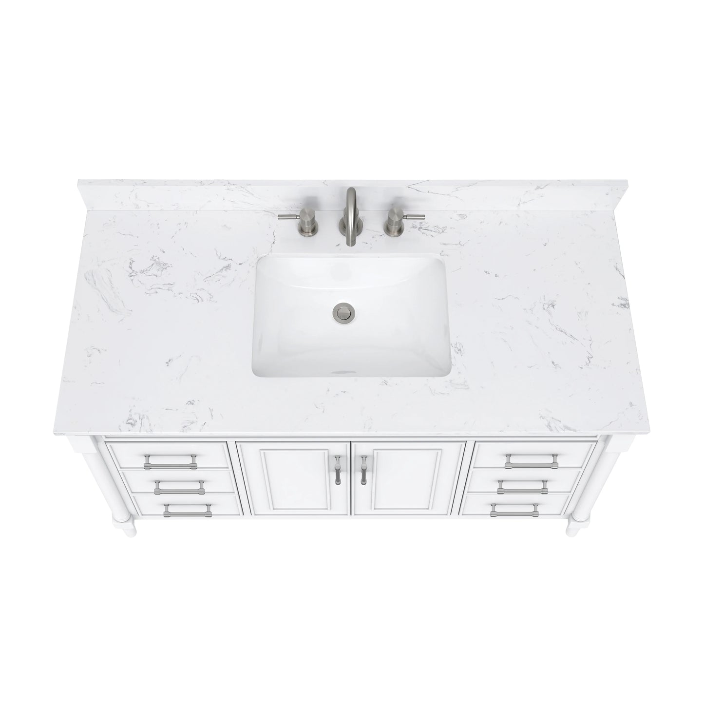 Bristol 48" Freestanding Bathroom Vanity with Stone Top and Vitreous China Undermount Sink