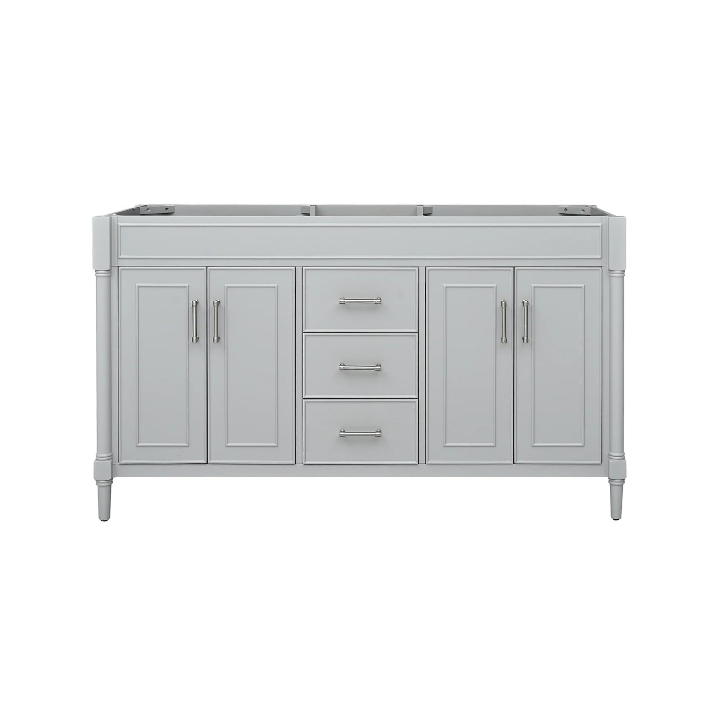 Bristol 60" Freestanding Bathroom Vanity with Stone Top and Vitreous China Undermount Sinks