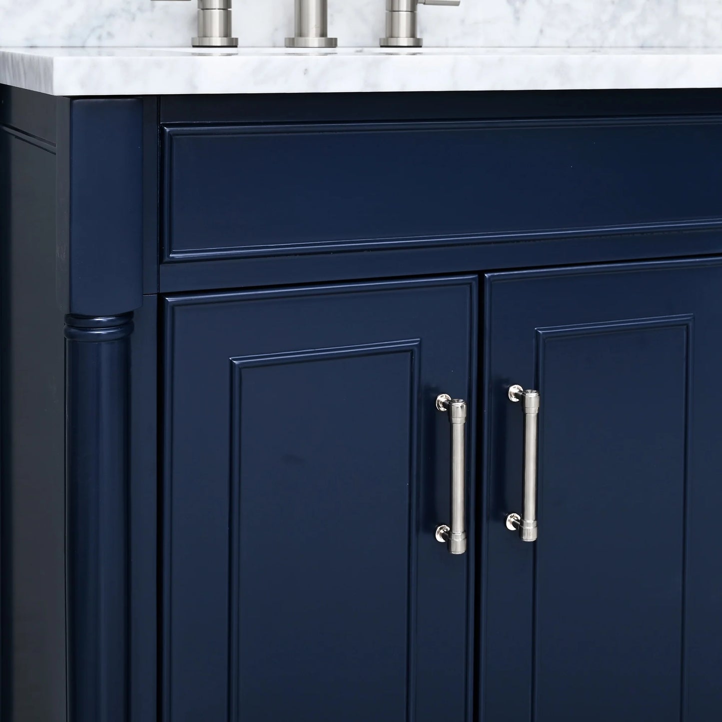 Bristol 60" Freestanding Bathroom Vanity with Stone Top and Vitreous China Undermount Sinks