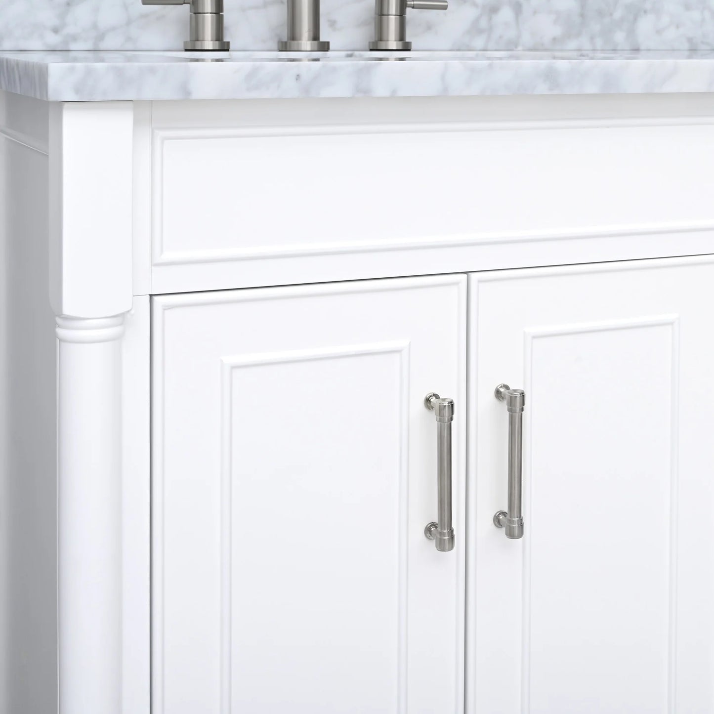 Bristol 60" Freestanding Bathroom Vanity with Stone Top and Vitreous China Undermount Sinks