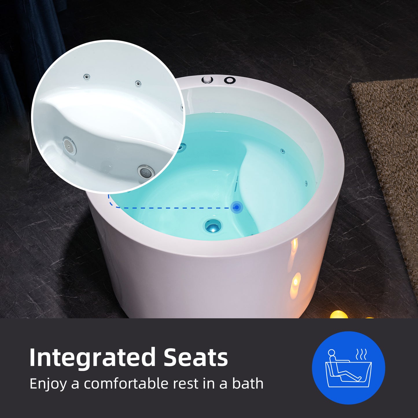 Blase 41" Freestanding Whirlpool Bathtub