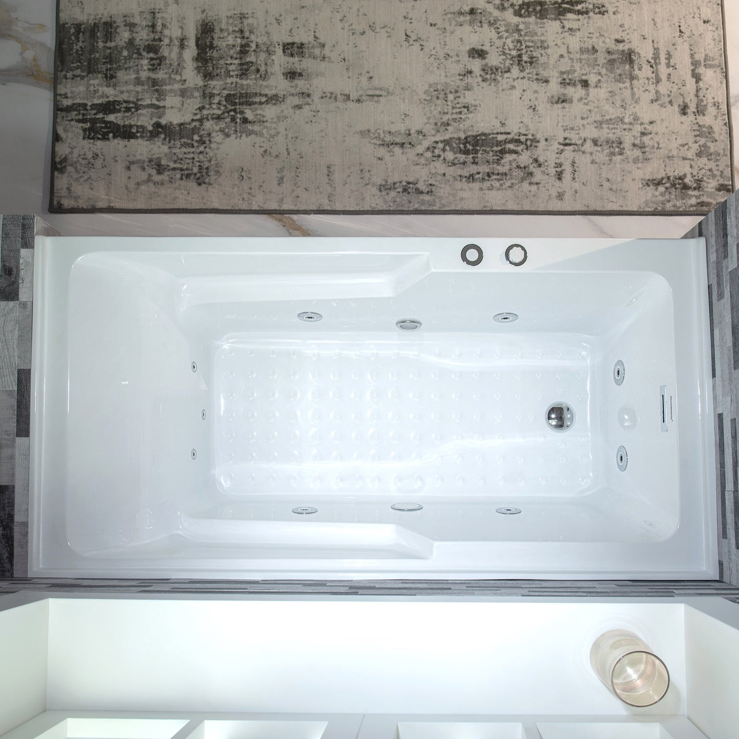 Nisha 60" Alcove Whirlpool Bathtub