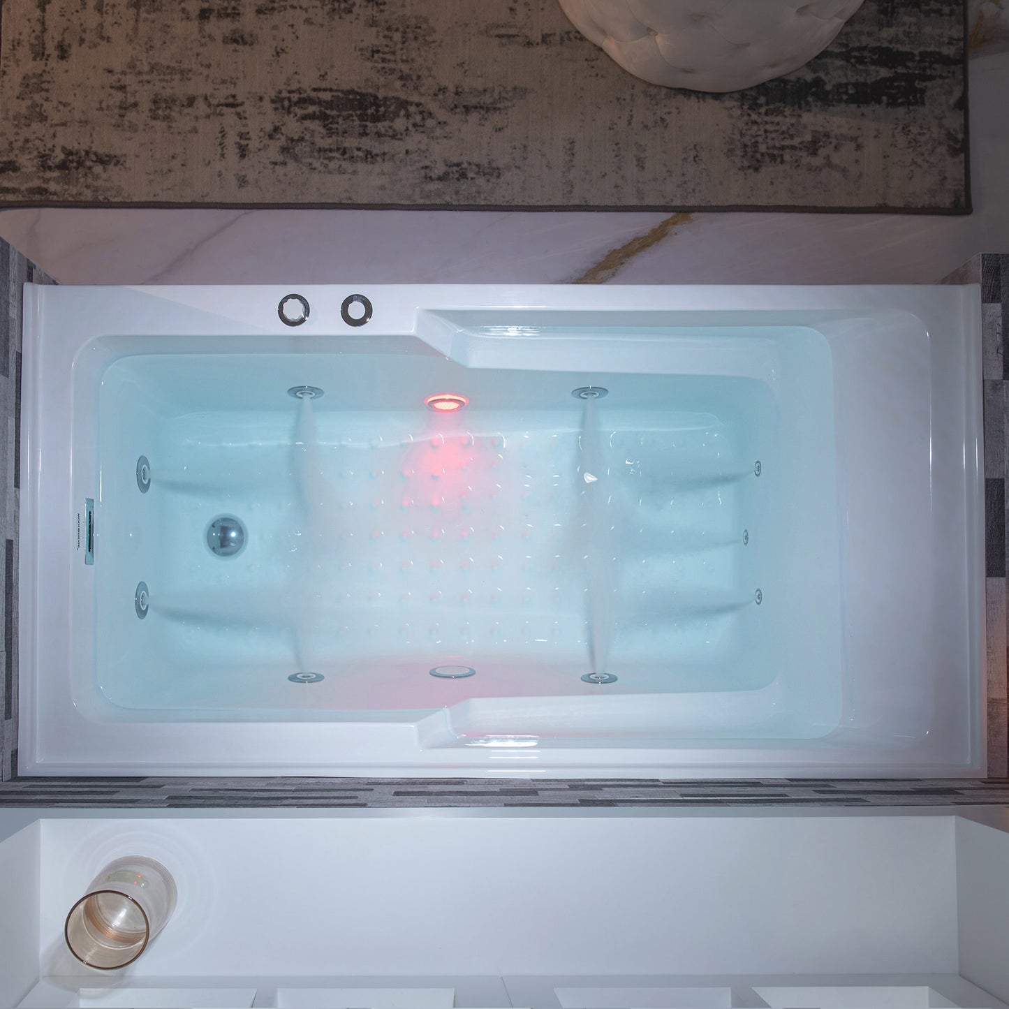 Nisha 60" Alcove Whirlpool Bathtub