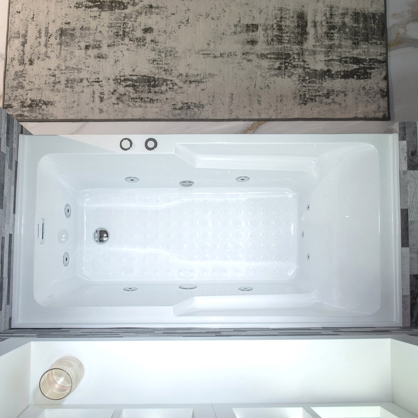 Nisha 60" Alcove Whirlpool Bathtub