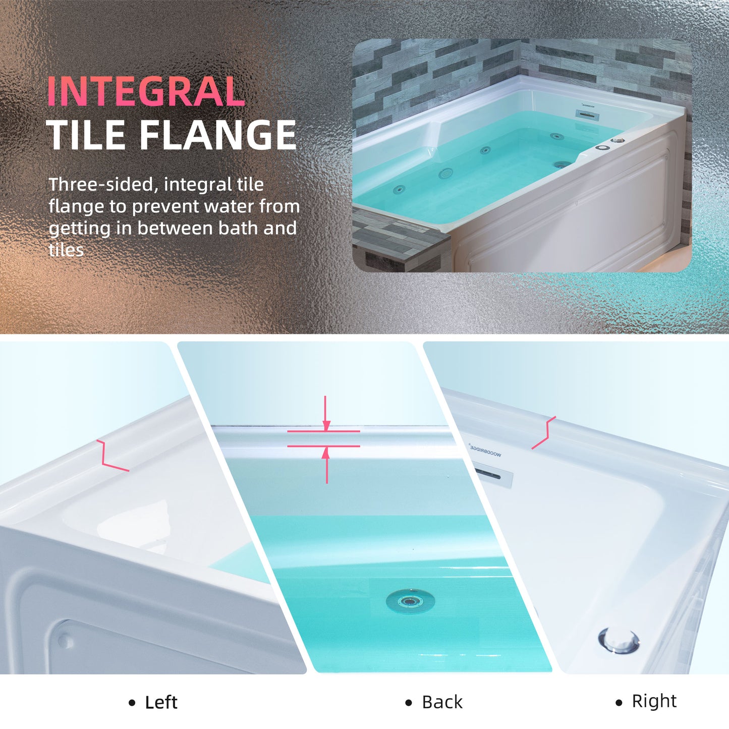Nisha 60" Alcove Whirlpool Bathtub