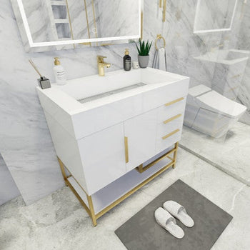 Bethany 36" Freestanding Bathroom Vanity with Reinforced Acrylic Integrated Sink Top