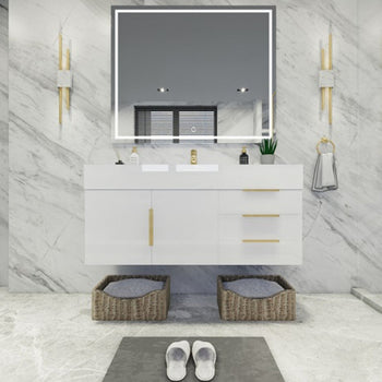 Bethany 48" Wall Mounted Bathroom Vanity with Reinforced Acrylic Integrated Sink Top