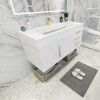 Bethany 48" Wall Mounted Bathroom Vanity with Reinforced Acrylic Integrated Sink Top