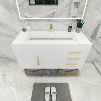 Bethany 48" Wall Mounted Bathroom Vanity with Reinforced Acrylic Integrated Sink Top