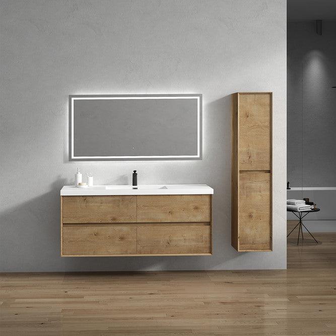 Kingdee 60" Wall Mounted Bathroom Vanity with Acrylic Integrated Sink Top