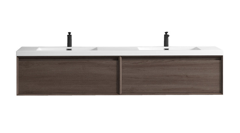 Bella 84" Wall Mounted Bathroom Vanity with Reinforced Acrylic Integrated Sink Top