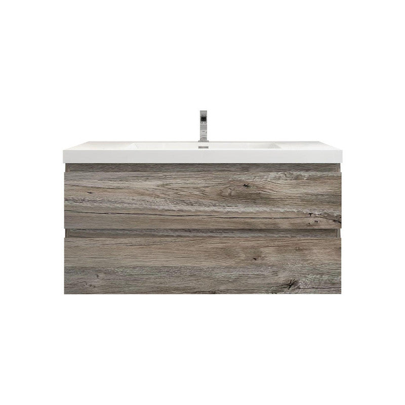 Bow 42" Wall Mounted Bathroom Vanity with Reinforced Acrylic Integrated Sink Top