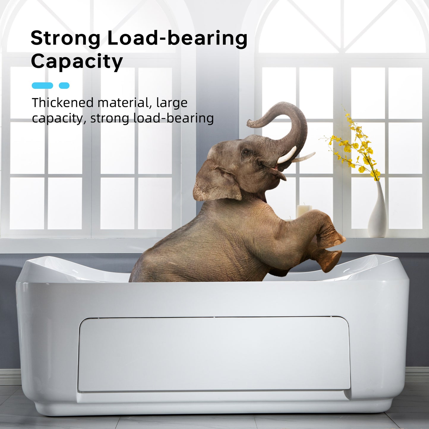 Ghumta 71" Freestanding Whirlpool Bathtub