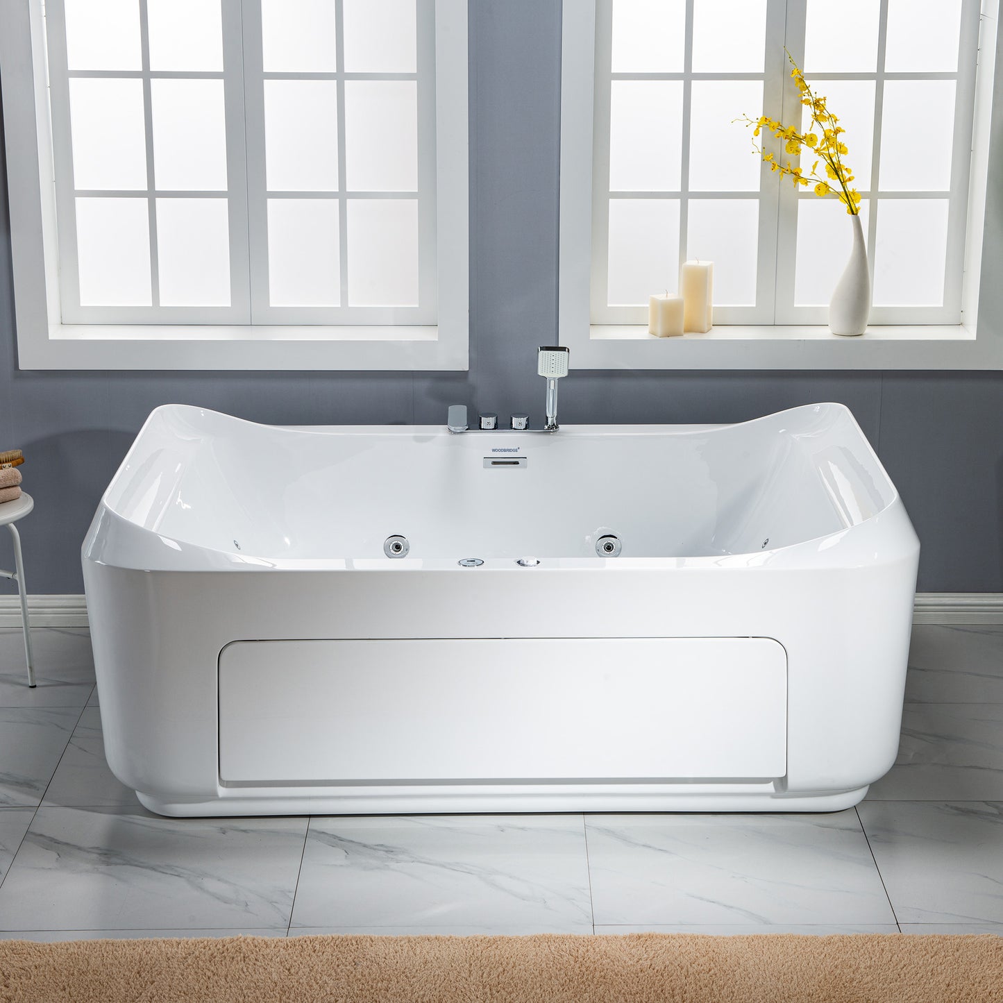 Ghumta 71" Freestanding Whirlpool Bathtub