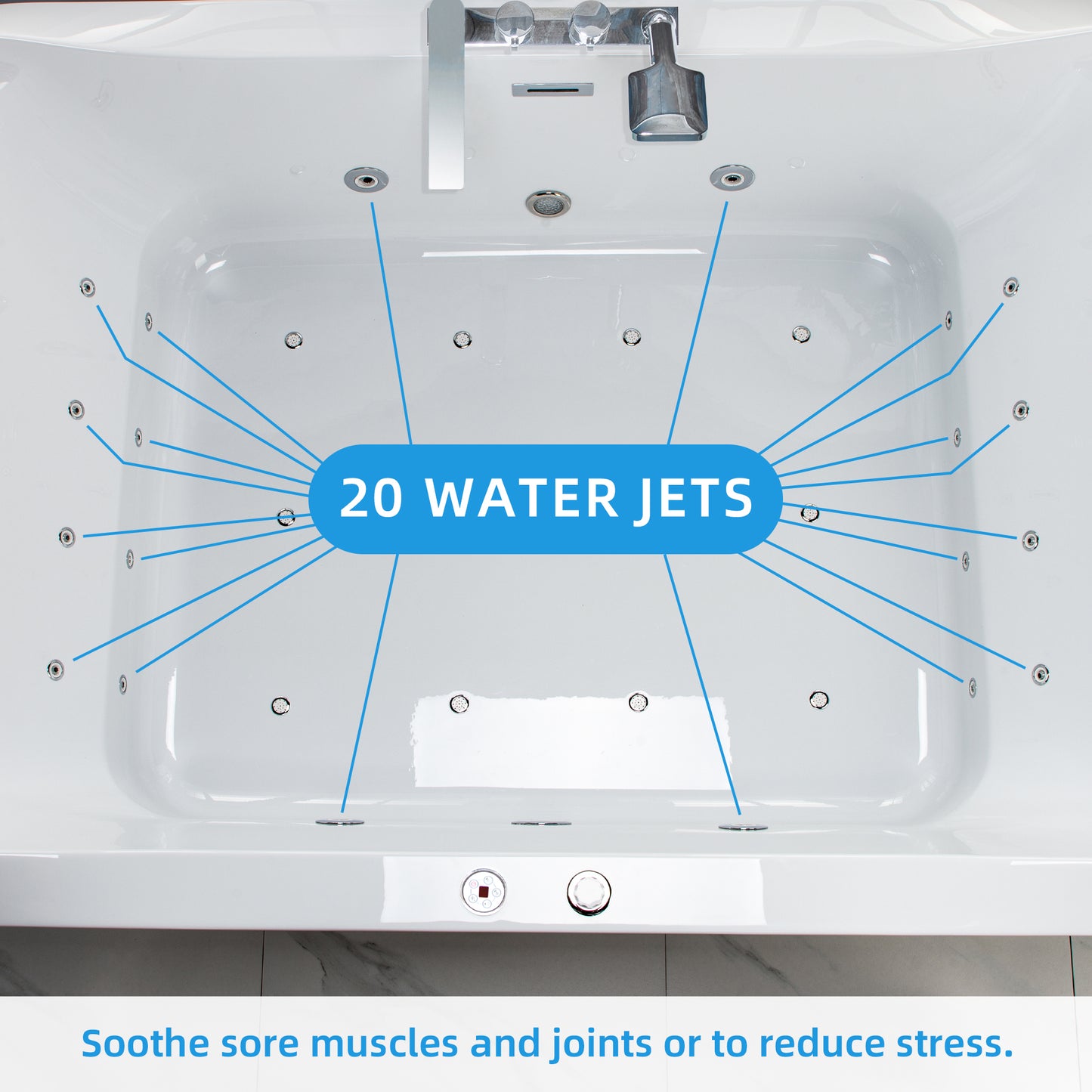 Ghumta 71" Freestanding Whirlpool Bathtub