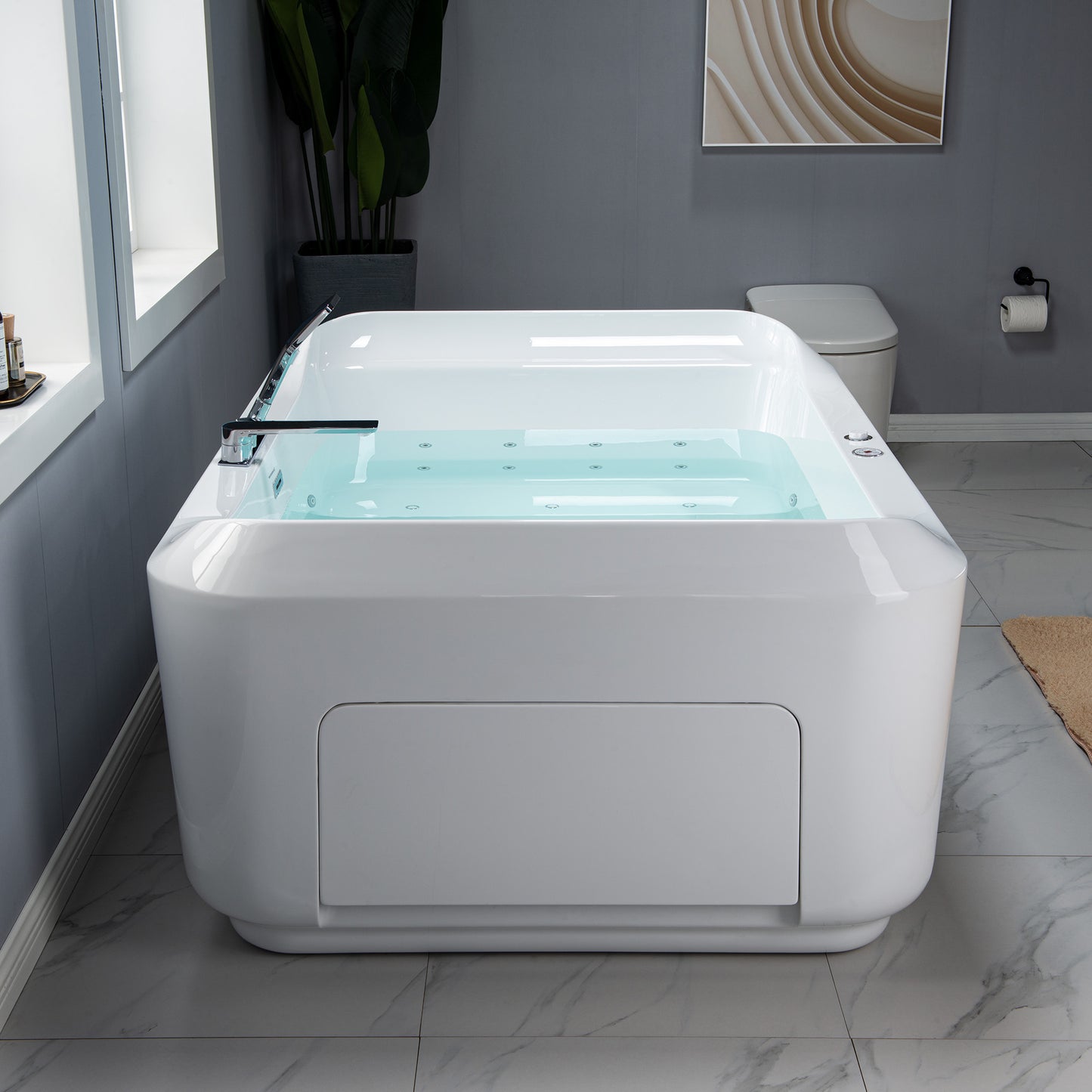Ghumta 71" Freestanding Whirlpool Bathtub