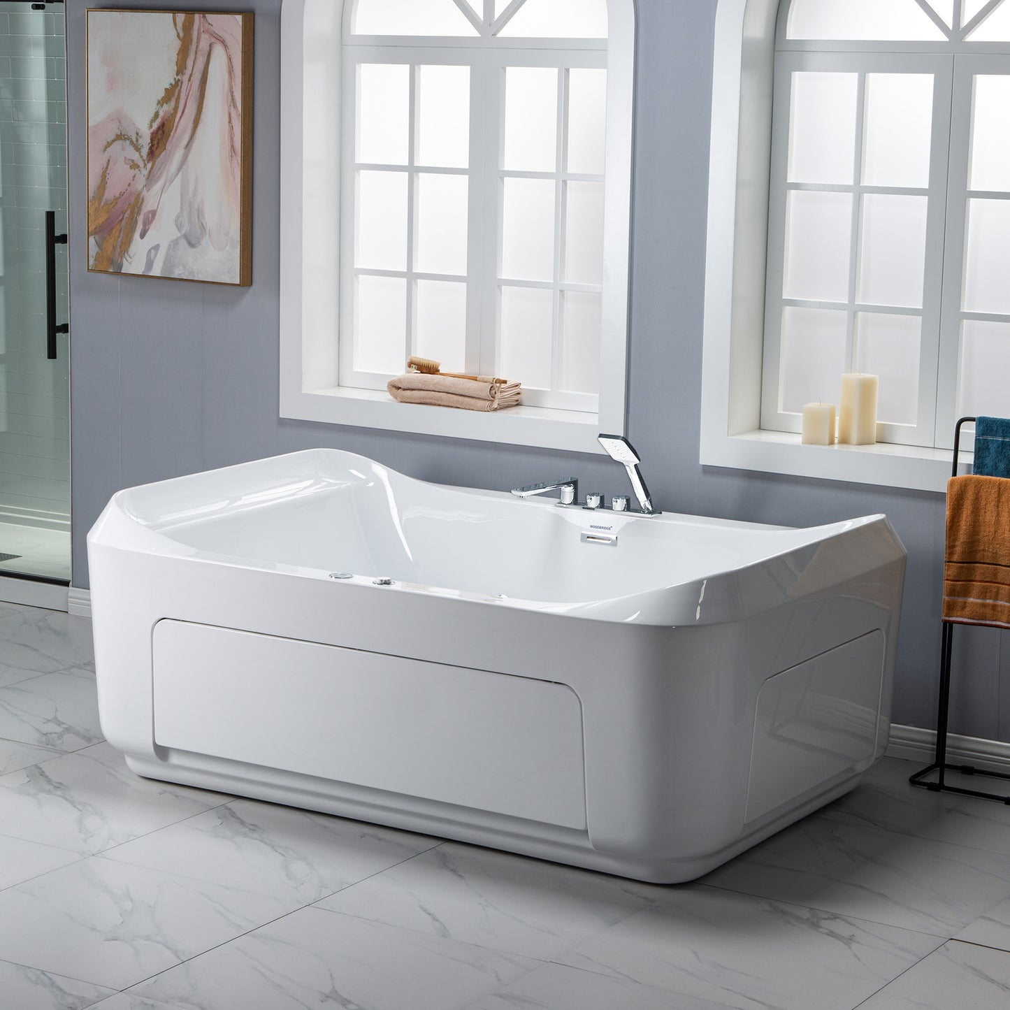 Ghumta 71" Freestanding Whirlpool Bathtub