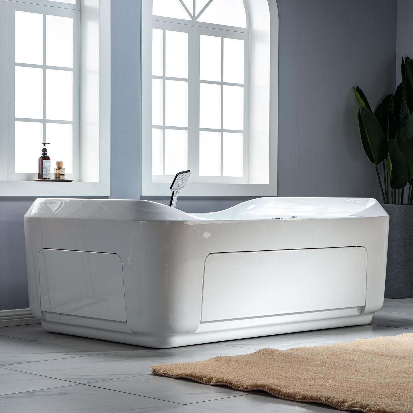 Ghumta 71" Freestanding Whirlpool Bathtub
