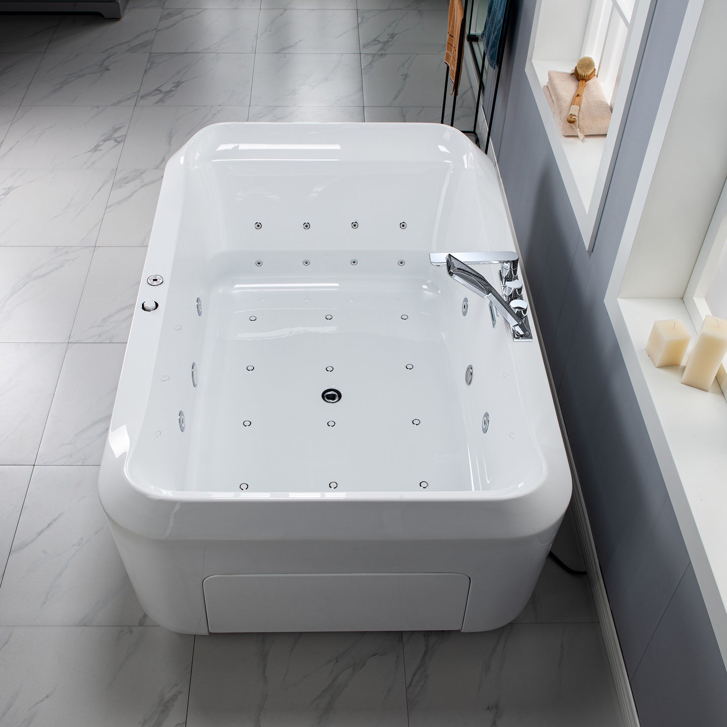 Ghumta 71" Freestanding Whirlpool Bathtub