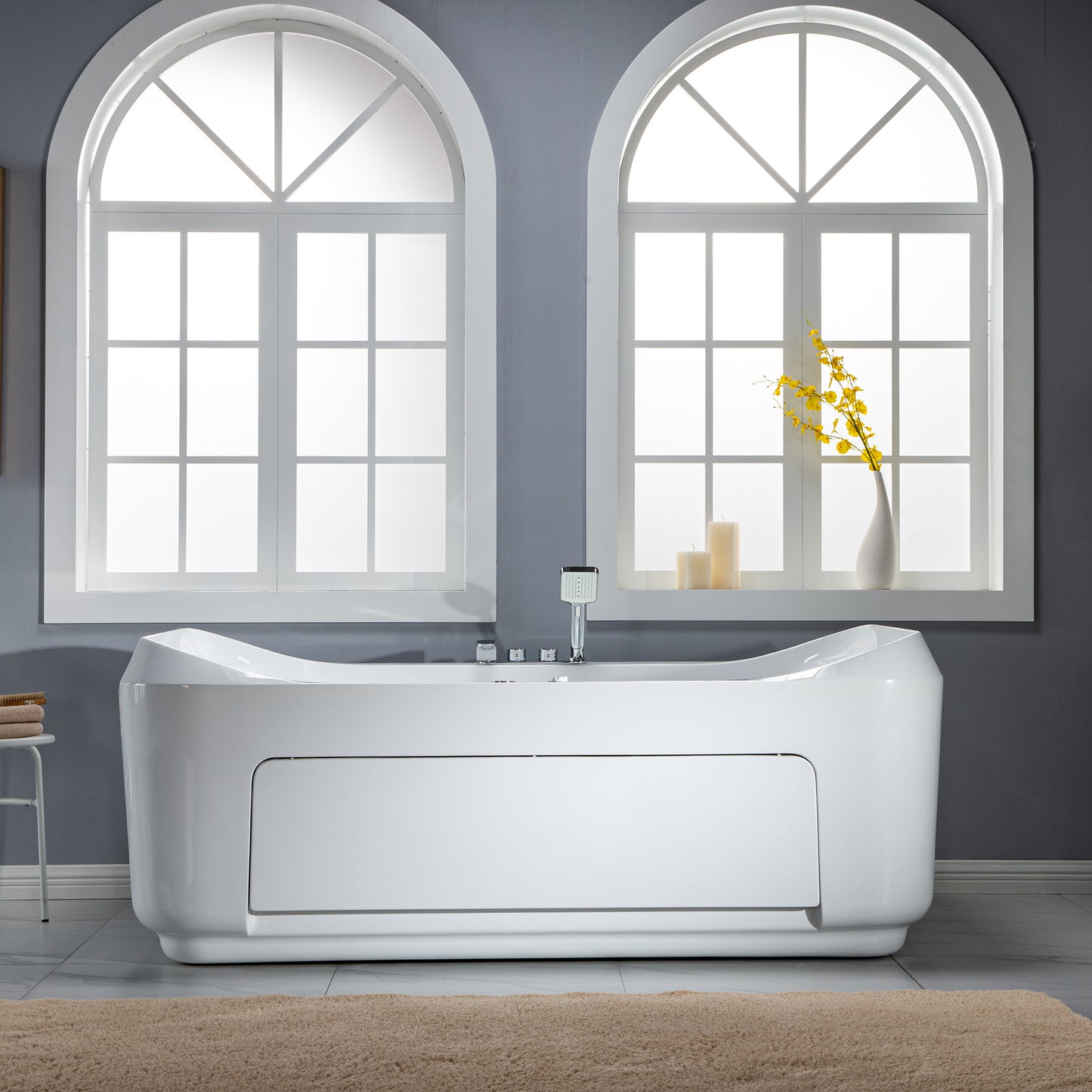 Ghumta 71" Freestanding Whirlpool Bathtub