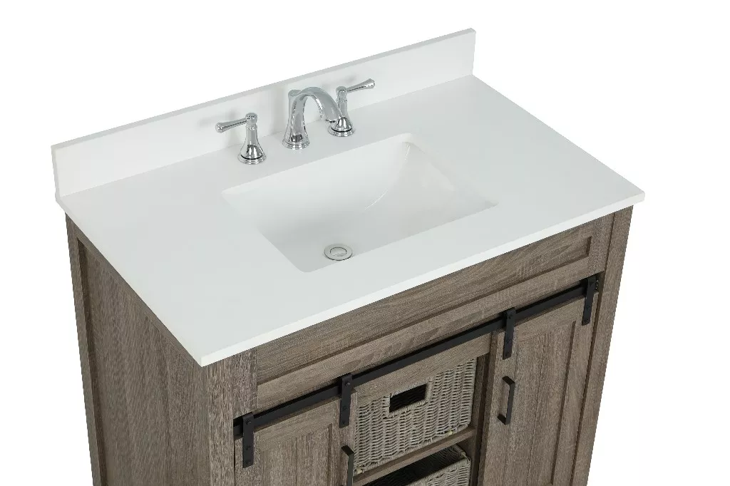 Chesterton 36" Freestanding Bathroom Vanity with White Quartz Top and Vitreous China Undermount Sink