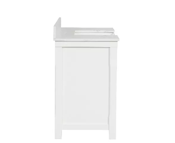 Remington 48" Freestanding Bathroom Vanity with Carrara Engineered Stone Top and Vitreous China Farmhouse Sink