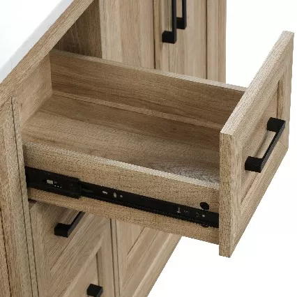 Stratford 60" Freestanding Bathroom Vanity with Carrara Engineered Stone Top and Vitreous China Undermount Sink
