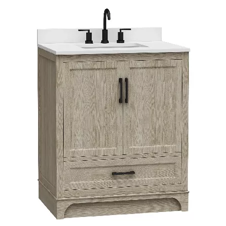 Stratford 36" Freestanding Bathroom Vanity with Carrara Engineered Stone Top and Vitreous China Undermount Sink