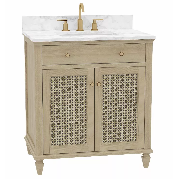 Arborweave 30" Freestanding Bathroom Vanity with Quartz Top and Vitreous China Undermount Sink