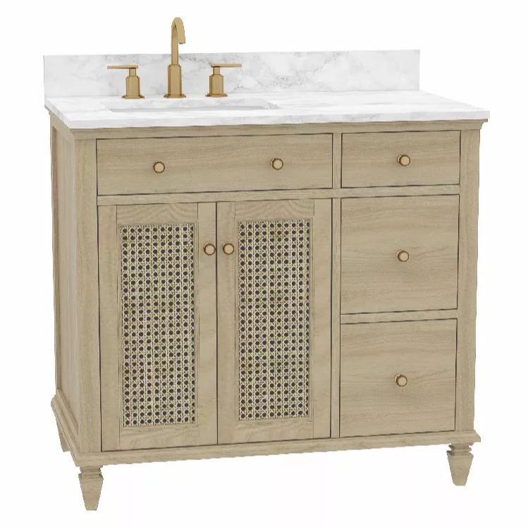 Arborweave 36" Freestanding Bathroom Vanity with Quartz Top and Vitreous China Undermount Sink