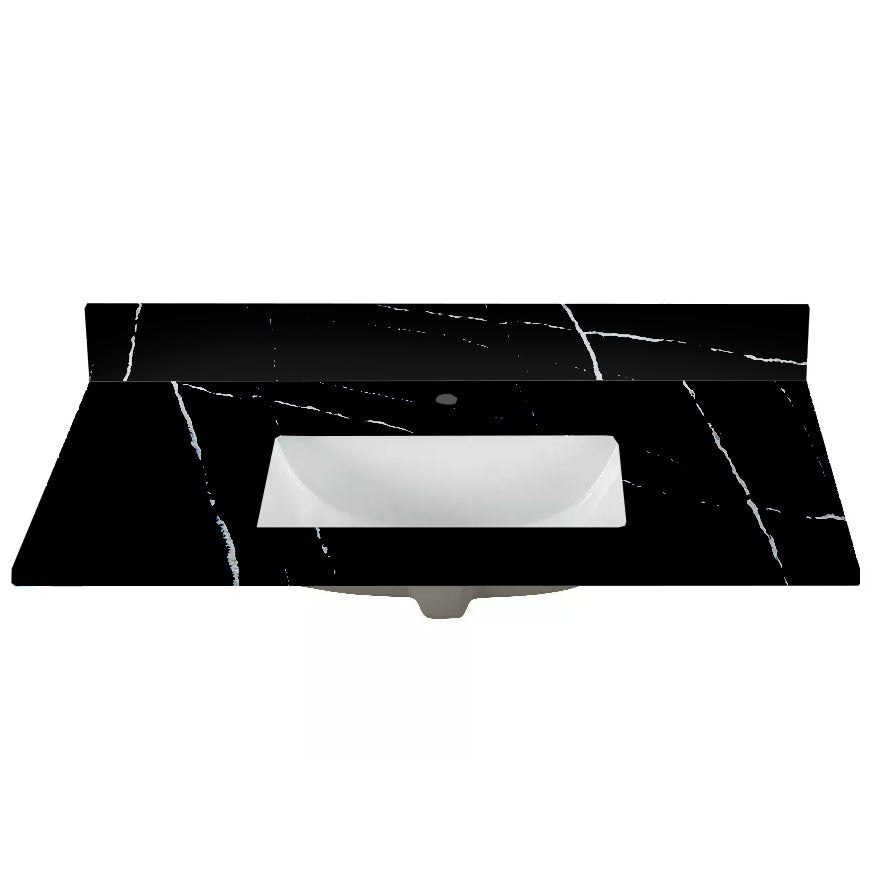 Black Marquina Quartz Vanity Top