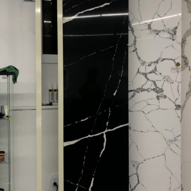 Black Marquina Quartz Slab