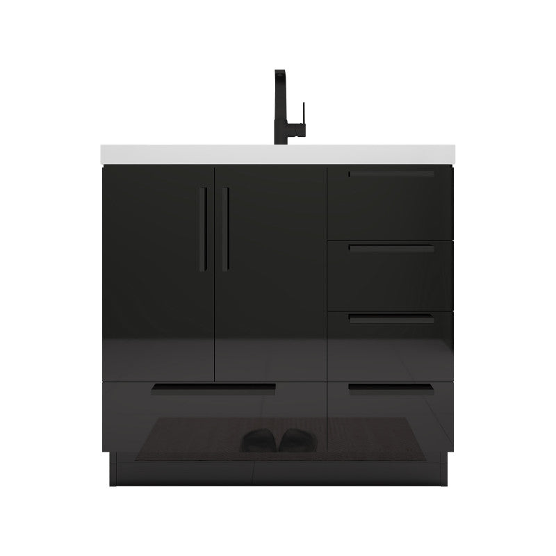 Carla 36" Freestanding Bathroom Vanity with Reinforced Acrylic Integrated Sink Top