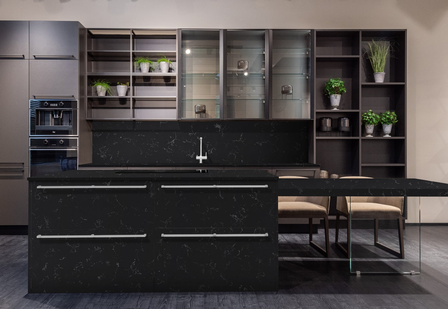 Blanco Midnight Quartz Slab