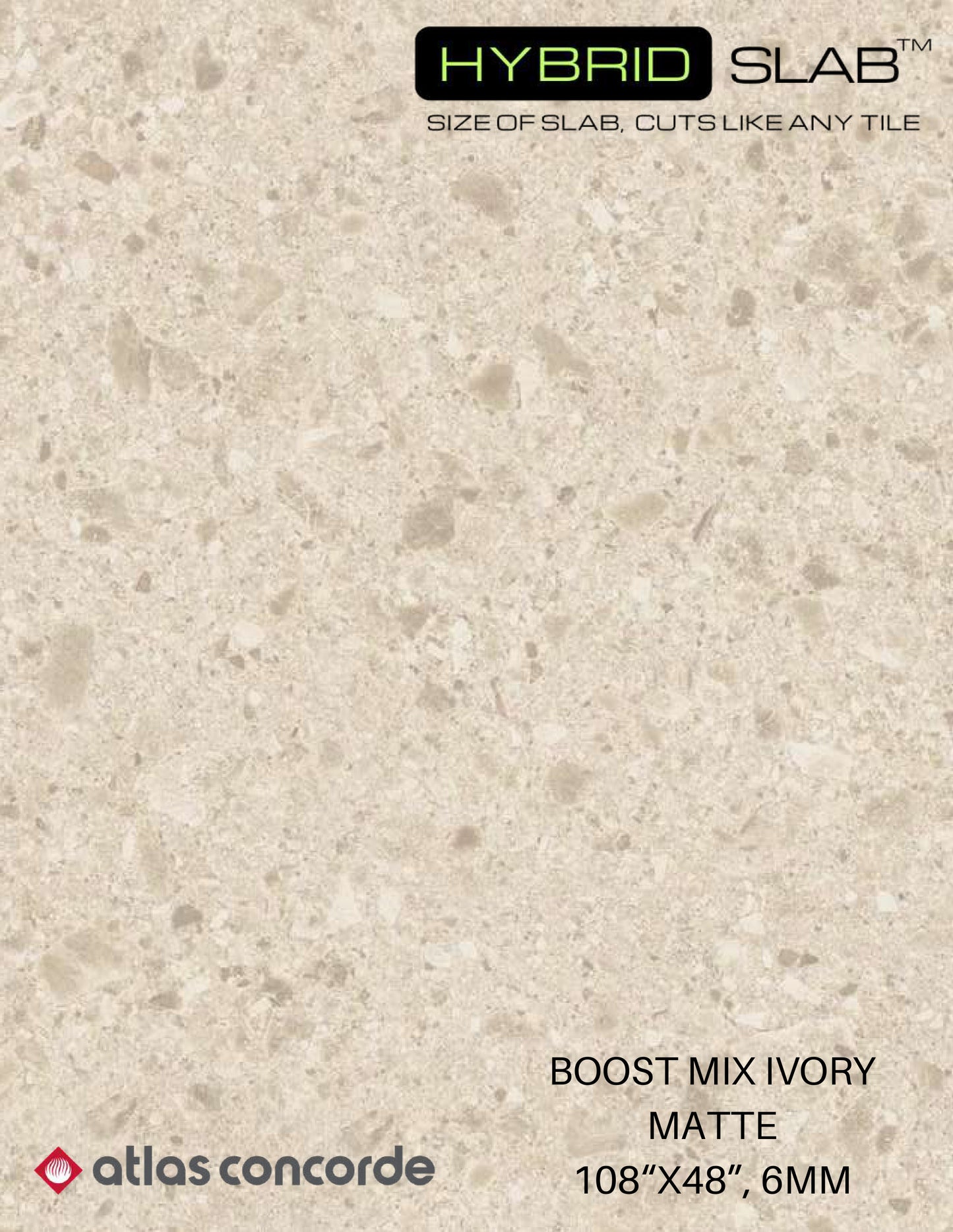 Atlas Concorde HybridSlab™ Boost Mix Ivory Rectified Porcelain Slab