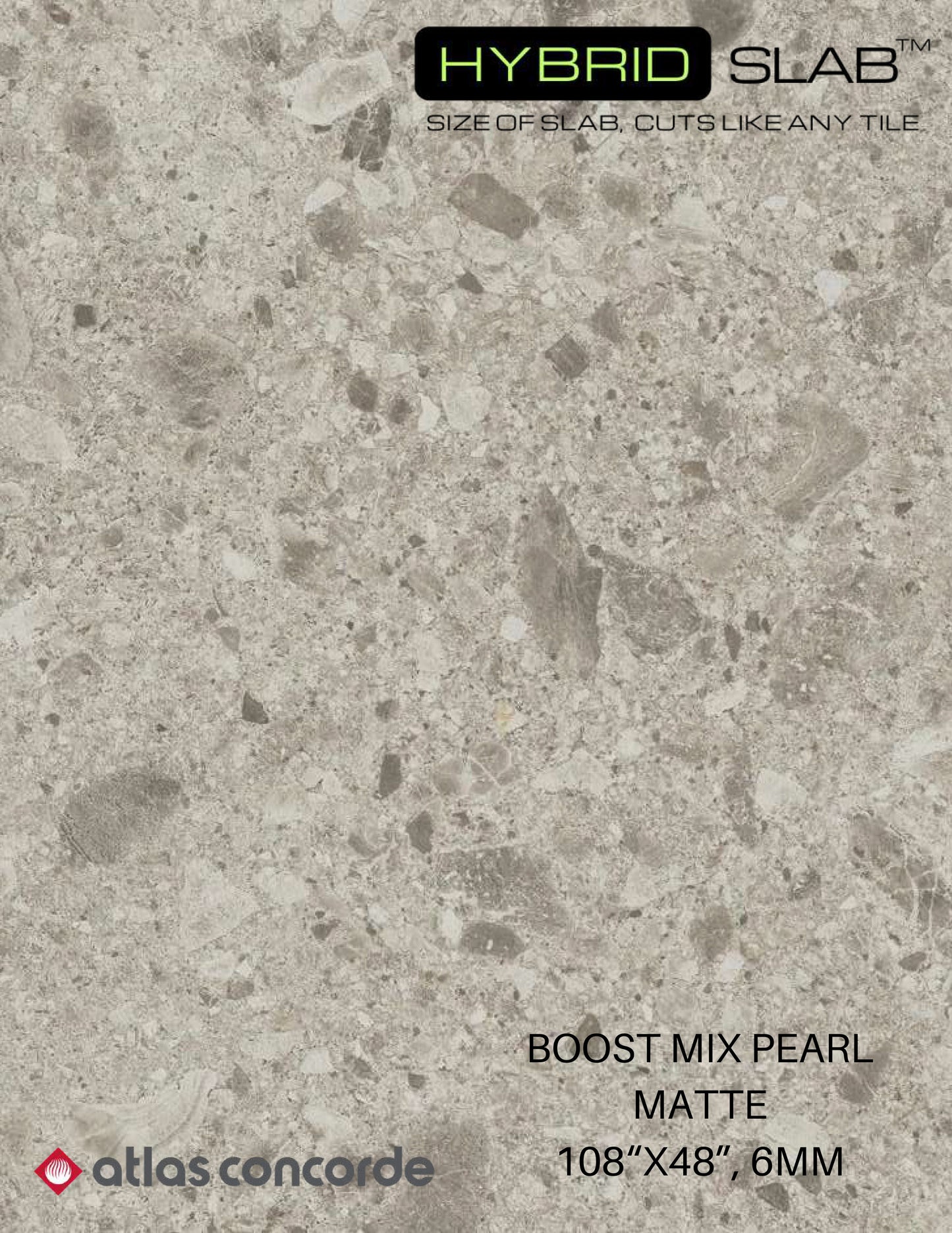 Atlas Concorde HybridSlab™ Boost Mix Pearl Rectified Porcelain Slab