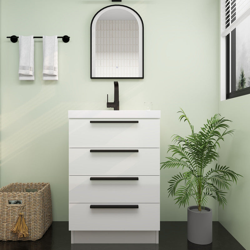 Carla 24" Freestanding Bathroom Vanity with Reinforced Acrylic Integrated Sink Top