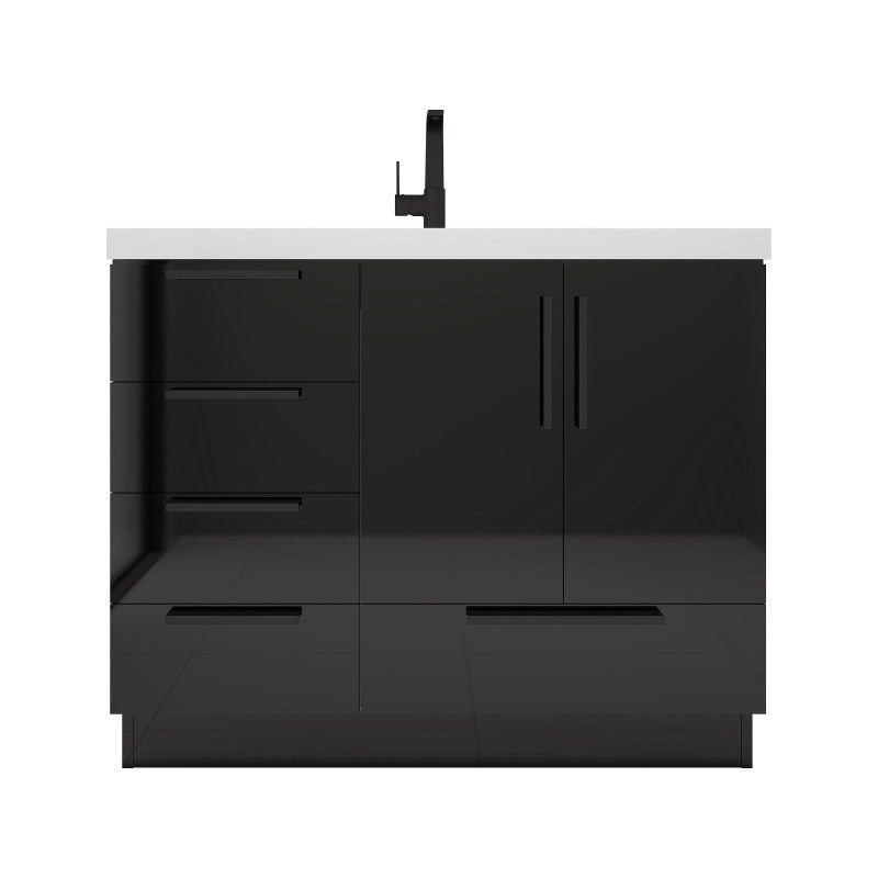 Carla 42" Freestanding Bathroom Vanity with Reinforced Acrylic Integrated Sink Top