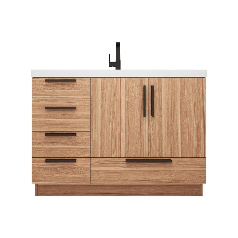 Carla 48" Freestanding Bathroom Vanity with Reinforced Acrylic Integrated Sink Top