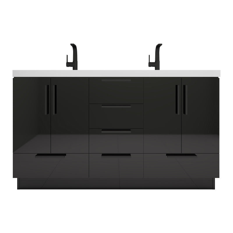 Carla 60" Freestanding Bathroom Vanity with Reinforced Acrylic Integrated Sink Top