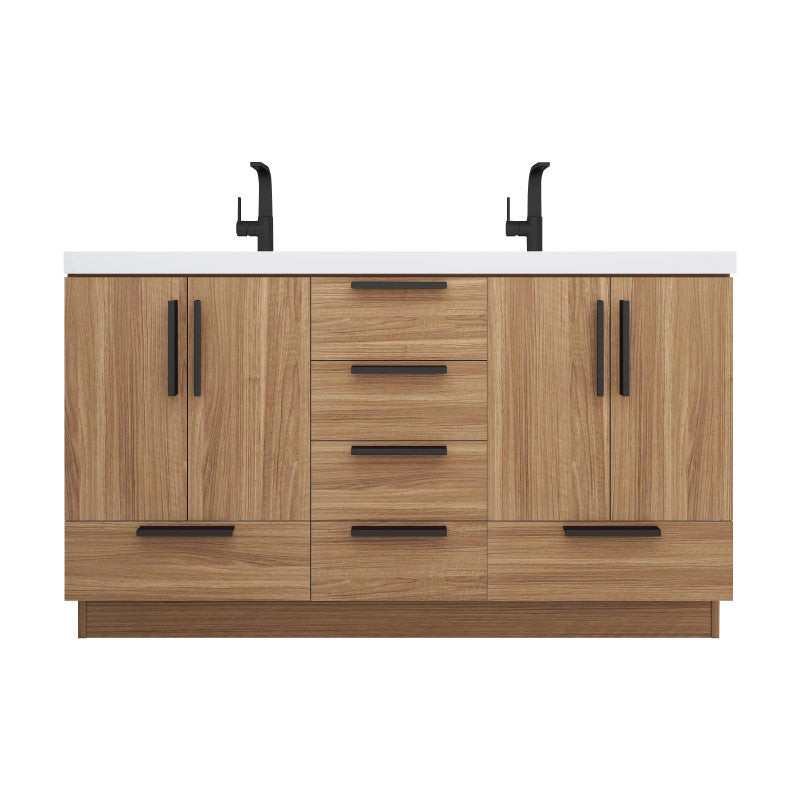 Carla 60" Freestanding Bathroom Vanity with Reinforced Acrylic Integrated Sink Top