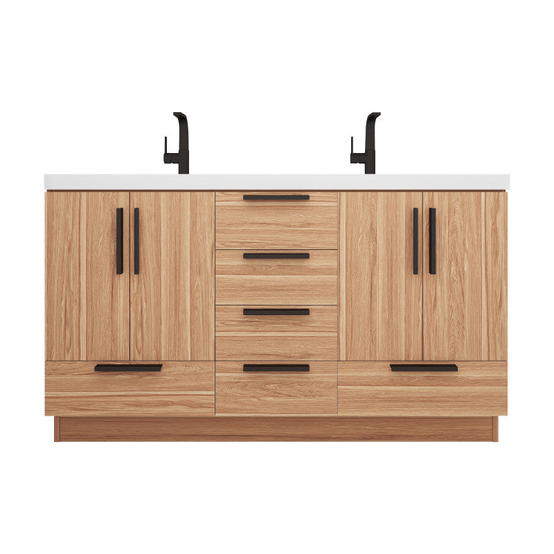 Carla 60" Freestanding Bathroom Vanity with Reinforced Acrylic Integrated Sink Top