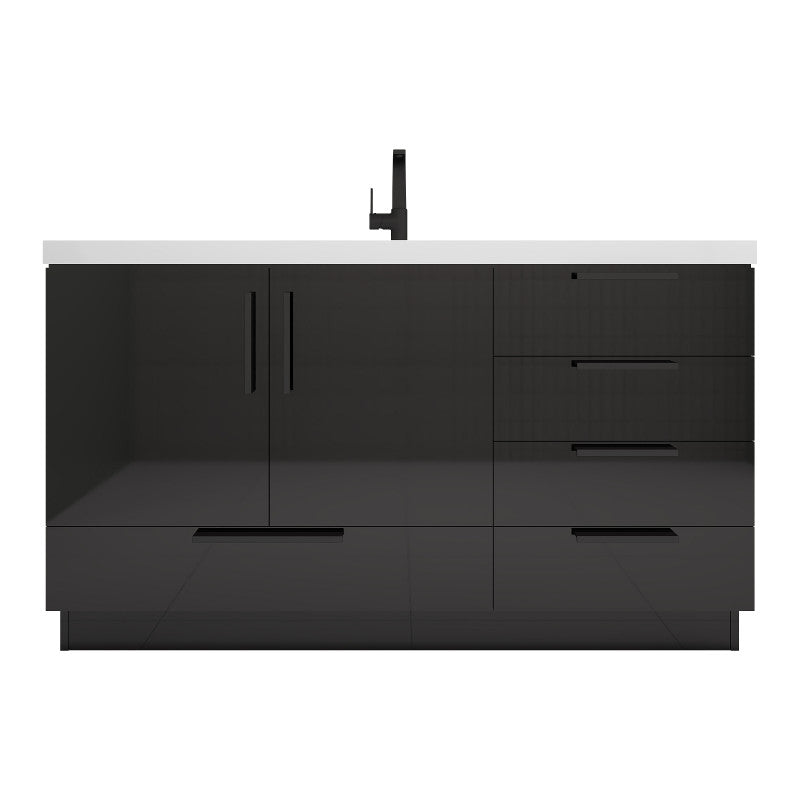 Carla 60" Freestanding Bathroom Vanity with Reinforced Acrylic Integrated Sink Top