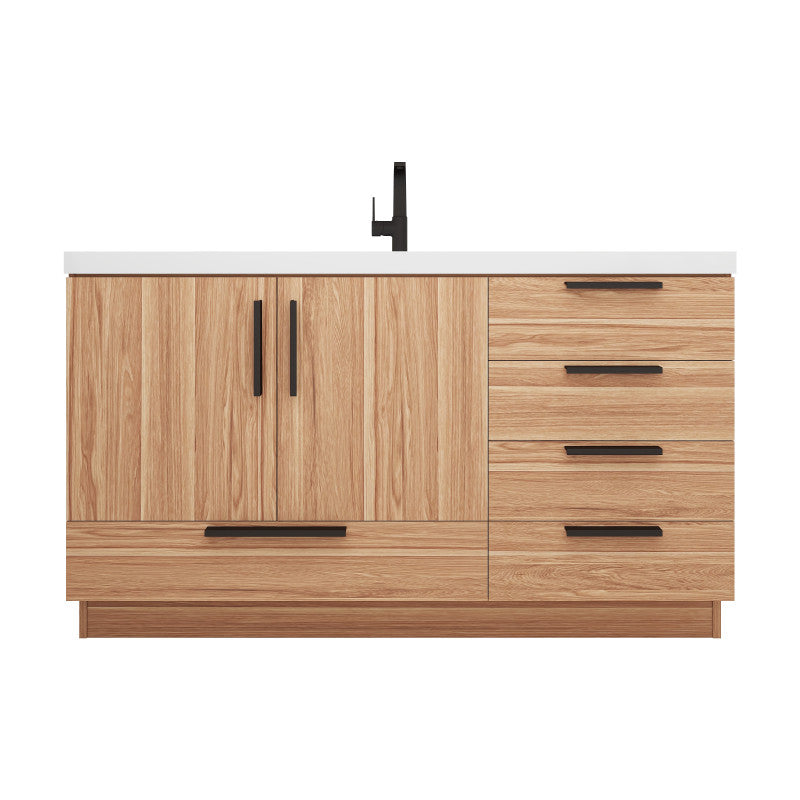 Carla 60" Freestanding Bathroom Vanity with Reinforced Acrylic Integrated Sink Top