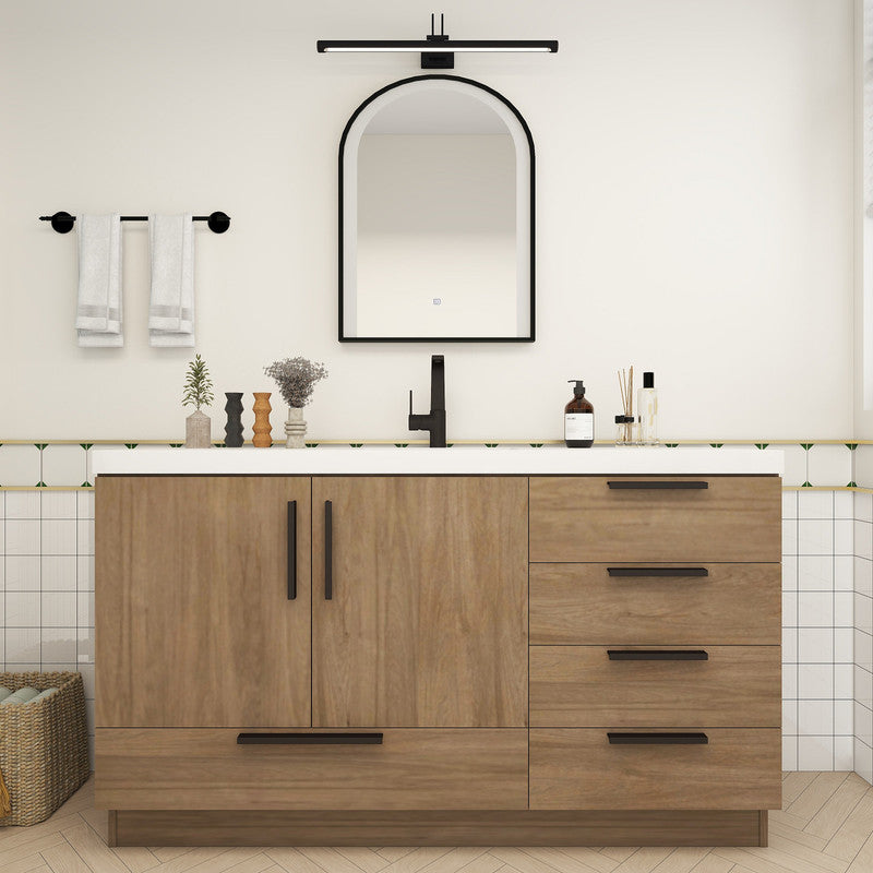 Carla 60" Freestanding Bathroom Vanity with Reinforced Acrylic Integrated Sink Top