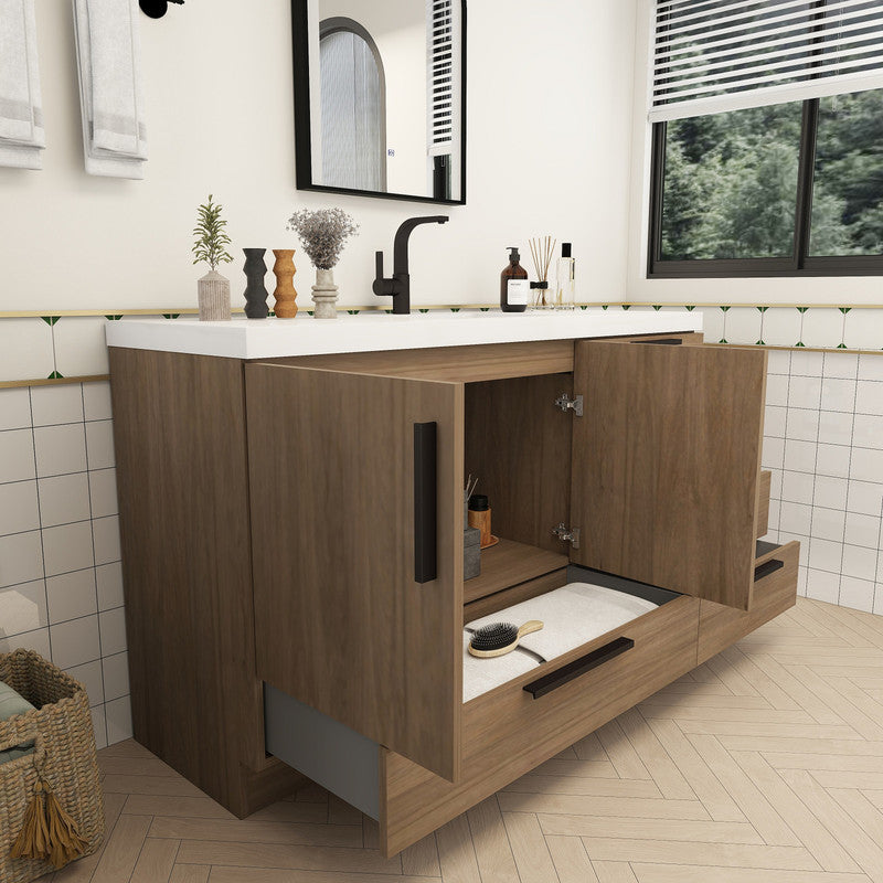 Carla 60" Freestanding Bathroom Vanity with Reinforced Acrylic Integrated Sink Top
