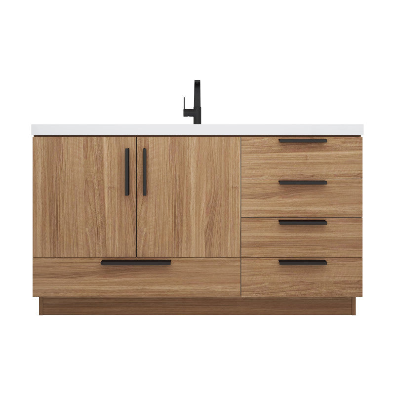 Carla 60" Freestanding Bathroom Vanity with Reinforced Acrylic Integrated Sink Top