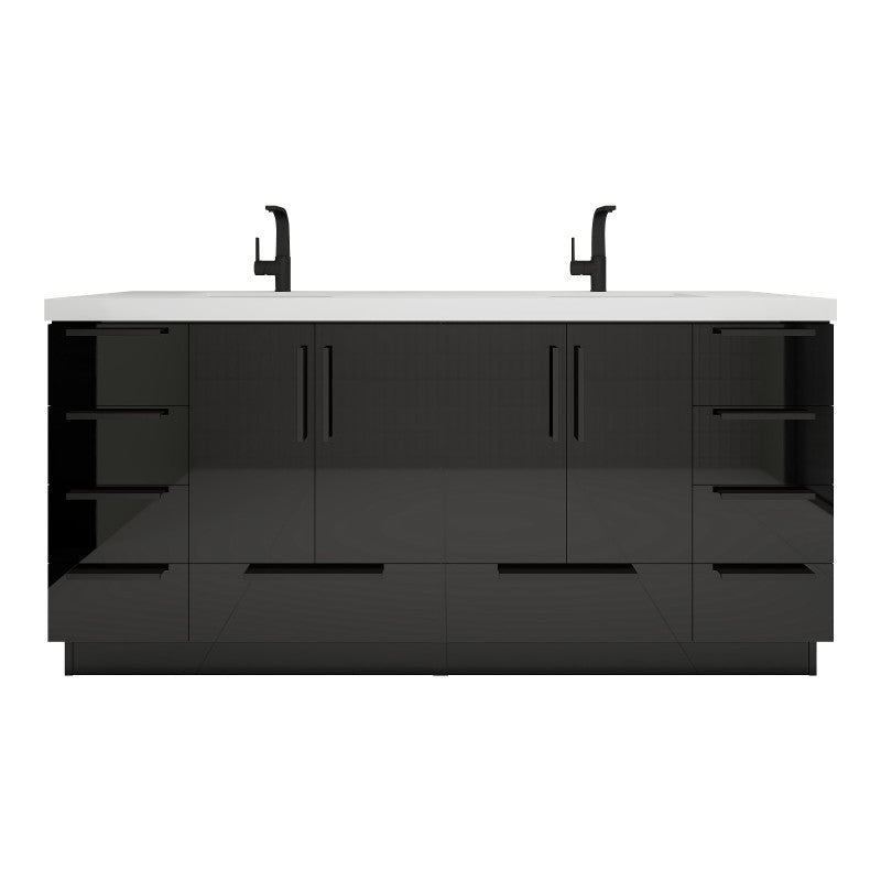 Carla 72" Freestanding Bathroom Vanity with Reinforced Acrylic Integrated Sink Top